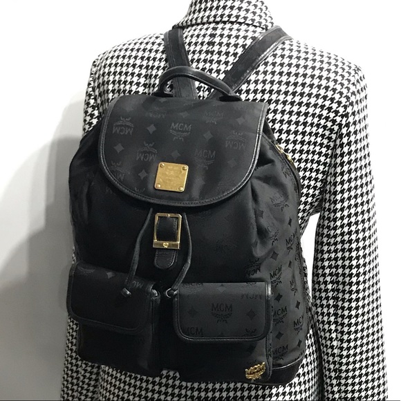 mcm canvas backpack